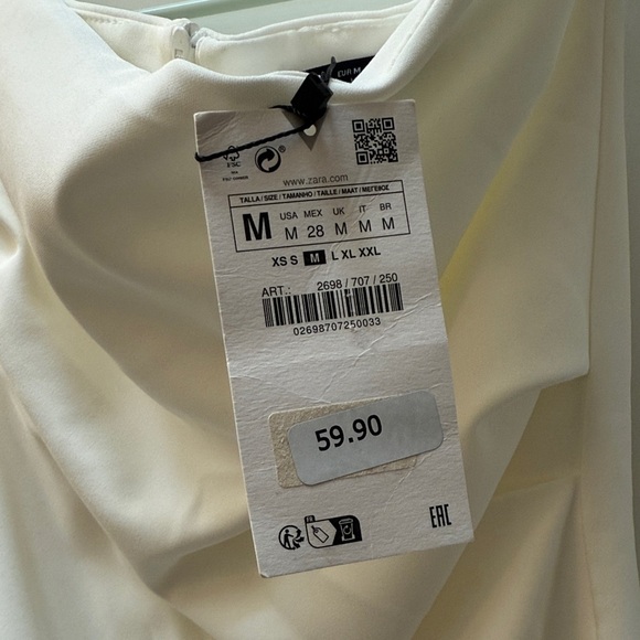 Zara Elegant Strapless Cream Dress M (S) - Picture 3 of 10